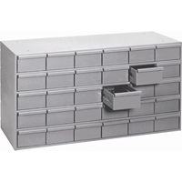 Industrial Drawer Cabinets, 30 Drawers, 33-3/4" W x 17-1/4" D x 21-1/8" H, Grey Duraquip Inc