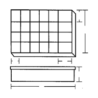 Compartment Case, Plastic, 24 Slots, 18-1/2" W x 13" D x 3" H, Grey Duraquip Inc