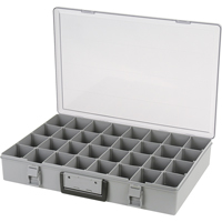 Compartment Case, Plastic, 32 Slots, 18-1/2" W x 13" D x 3" H, Grey Duraquip Inc