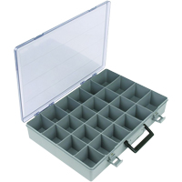 Compartment Case, Plastic, 24 Slots, 15-1/2" W x 11-3/4" D x 2-1/2" H, Grey Duraquip Inc