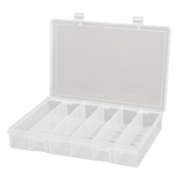 Compact Polypropylene Compartment Cases, 13-1/8" W x 9" D x 2-5/16" H, 6 Compartments Duraquip Inc
