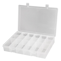 Compact Polypropylene Compartment Cases, 11" W x 6-3/4" D x 1-3/4" H, 18 Compartments Duraquip Inc