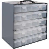 Compartment Box Cabinets, Steel, 5 Slots, 11-1/4" W x 6-3/4" D x 10-3/4" H, Grey Duraquip Inc