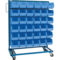 Single-Sided Mobile Bin Rack, Single-sided, 36 bins, 36" W x 16" D x 46-1/2" H CB650 | Duraquip Inc