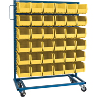 Single-Sided Mobile Bin Rack, Single-sided, 36 bins, 36" W x 16" D x 46-1/2" H CB652 | Duraquip Inc