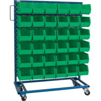 Single-Sided Mobile Bin Rack, Single-sided, 36 bins, 36" W x 16" D x 46-1/2" H CB681 | Duraquip Inc