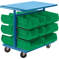 Bin Cart with Bins, Double-sided, 20 bins, 24" W x 38-1/2" D x 36-1/2" H CB689 | Duraquip Inc
