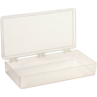 K-Resin Compartment Box, Plastic, 4" W x 8" D x 1-3/16" H, Transparent Duraquip Inc