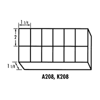 K-Resin Compartment Box, Plastic, 12 Slots, Transparent Duraquip Inc