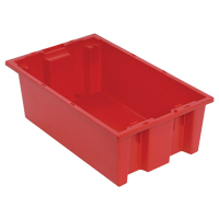 Stack & Nest Totes, 6" x 18" x 11", Red Duraquip Inc