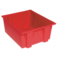 Stack & Nest Totes, 8" x 19.5" x 13.5", Red Duraquip Inc