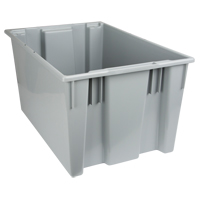Stack & Nest Totes, 15" x 29.5" x 19.5", Grey Duraquip Inc