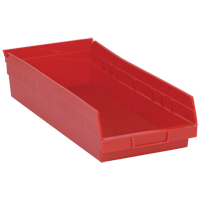 Bacs de rangement pour tablettes, 8-3/8" la x 4" H x 17-7/8" p, Rouge, Capacit&eacute; 40 lb Duraquip Inc