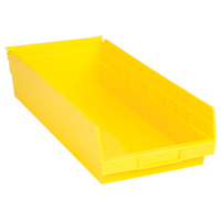 Bacs de rangement pour tablettes, 8-3/8" la x 4" H x 17-7/8" p, Jaune, Capacit&eacute; 40 lb Duraquip Inc