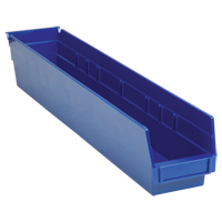 Bacs de rangement pour tablettes, 4-1/8" la x 4" H x 23-5/8" p, Bleu, Capacit&eacute; 50 lb Duraquip Inc