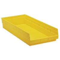 Bacs de rangement pour tablettes, 11-1/8" la x 4" H x 23-5/8" p, Jaune, Capacit&eacute; 50 lb Duraquip Inc