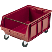 Bac g&eacute;ant empilable et mobile, 11-7/8" ha x 18-3/8" la x 29" p, Capacit&eacute; de 150 lb, Rouge Duraquip Inc