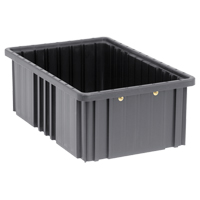 Conductive Dividable Grid Containers, Polypropylene, 10-7/8" W x 16-1/2" D x 6" H, Black Duraquip Inc