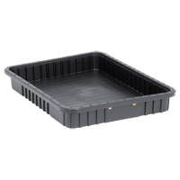 Conductive Dividable Grid Containers, Polypropylene, 17-1/2" W x 22-1/2" D x 3" H, Black Duraquip Inc