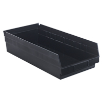 Bac pour &eacute;tag&egrave;re &eacute;conomique, 8-3/8" la, 4" h x 17-7/8" p, Noir Duraquip Inc