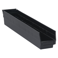 Bac pour &eacute;tag&egrave;re &eacute;conomique, 4-1/8" la, 4" h x 23-5/8" p, Noir Duraquip Inc