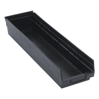 Economy Shelf Bin, 6-5/8" W x 4" H x 23-5/8" D, Black Duraquip Inc