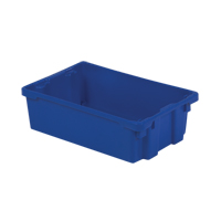 Polylewton Stack-N-Nest&reg; Containers, 6.2" x 20.1" x 13", Blue Duraquip Inc