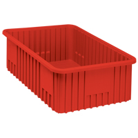Contenants Divider Box, Plastique, 22,5" la x 17,5" p x 8" h, Rouge Duraquip Inc