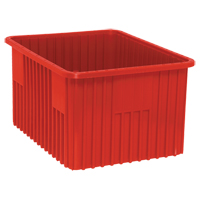 Contenants Divider Box, Plastique, 22,5" la x 17,5" p x 12" h, Rouge Duraquip Inc
