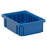 Divider Box&reg; Containers, Plastic, 10.9" W x 8.3" D x 3.5" H, Blue Duraquip Inc