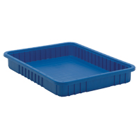 Divider Box&reg; Containers, Plastic, 22.5" W x 17.5" D x 3" H, Blue Duraquip Inc