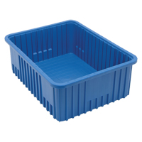 Contenants Divider Box, Plastique, 22,5" la x 17,5" p x 8" h, Bleu Duraquip Inc