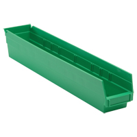 Bac pour &eacute;tag&egrave;re &eacute;conomique, 4-1/8" la, 4" h x 23-5/8" p, Vert Duraquip Inc