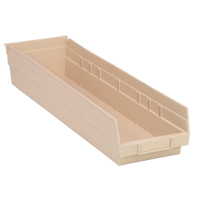 Economy Shelf Bin, 6-5/8" W x 4" H x 23-5/8" D, Ivory Duraquip Inc