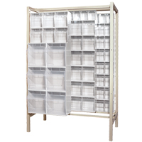 Free-Standing Tip-Out Bins Slider System, 51-1/4" W x 26" D x 77" H, 101 Drawers Duraquip Inc