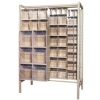 Free-Standing Tip-Out Bins Slider System, 51-1/4" W x 26" D x 77" H, 101 Drawers Duraquip Inc