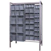 Free-Standing Tip-Out Bins Slider System, 51-1/4" W x 26" D x 77" H, 101 Drawers Duraquip Inc