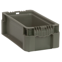Collapsible Stacking Container, 7" W x 12" D x 5" H, Grey Duraquip Inc