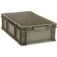 Stacking Container, 15" W x 15" D x 9.5" H, Grey Duraquip Inc