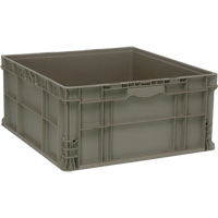Stacking Container, 22.5" W x 22.5" D x 11" H, Grey Duraquip Inc