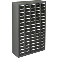 KPC-600 Parts Cabinet, Galvanized Steel, 75 Drawers, 23-1/10" x 8-7/10" x 36-9/10", Grey Duraquip Inc