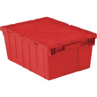 Flipak&reg; Polyethylene Plastic (PE) Distribution Containers, 21.9" x 15.2" x 9.3", Red Duraquip Inc