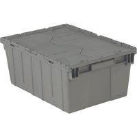 Flipak&reg; Polyethylene Plastic (PE) Distribution Containers, 21.9" x 15.2" x 9.3", Grey Duraquip Inc