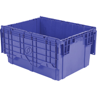 Flipak Polyethylene Plastic (PE) Distribution Containers, 27.9" x 20.9" x 15.2", Blue Duraquip Inc