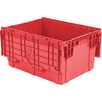 Flipak Polyethylene Plastic (PE) Distribution Containers, 27.9" x 20.9" x 15.2", Red Duraquip Inc