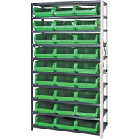 Shelving Unit with Stacking Bins, Steel, Magnum Bin, 650 lbs. Capacity, 42" W x 76" H Duraquip Inc