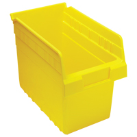 Store-Max Shelf Bins, 6-5/8" W x 8" H x 11-5/8" D, Yellow, 44 lbs. Capacity Duraquip Inc