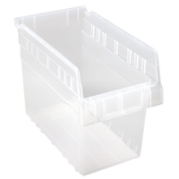 Store-Max Shelf Bins, 6-5/8" W x 8" H x 11-5/8" D, Clear, 44 lbs. Capacity Duraquip Inc