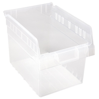 Store-Max Shelf Bins, 8-3/8" W x 8" H x 11-5/8" D, Clear, 44 lbs. Capacity Duraquip Inc