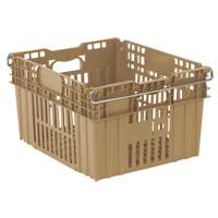 Agricultural Plastic Stack-N-Nest Container, 20" x 24" x 13.4", Beige Duraquip Inc